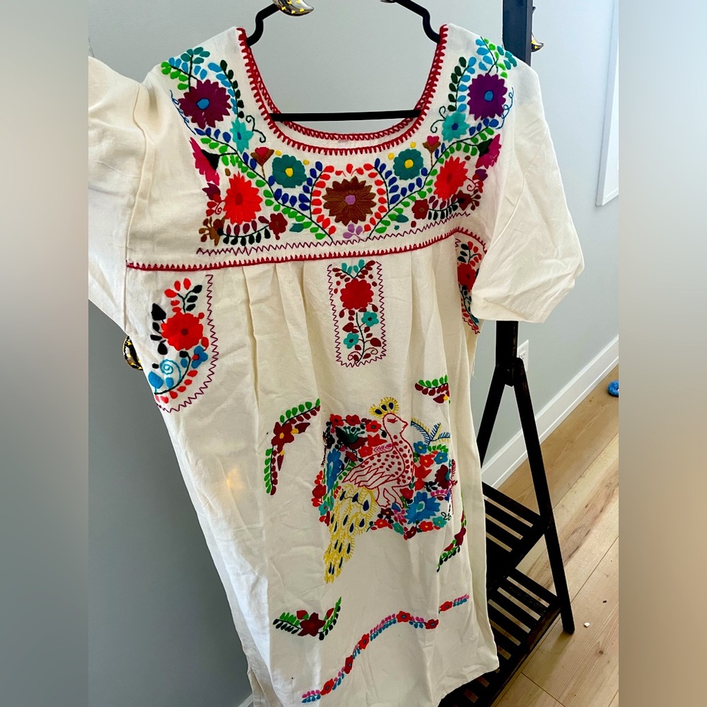 Traditional Mexican handmade embroidered dress ❤️‍🔥
